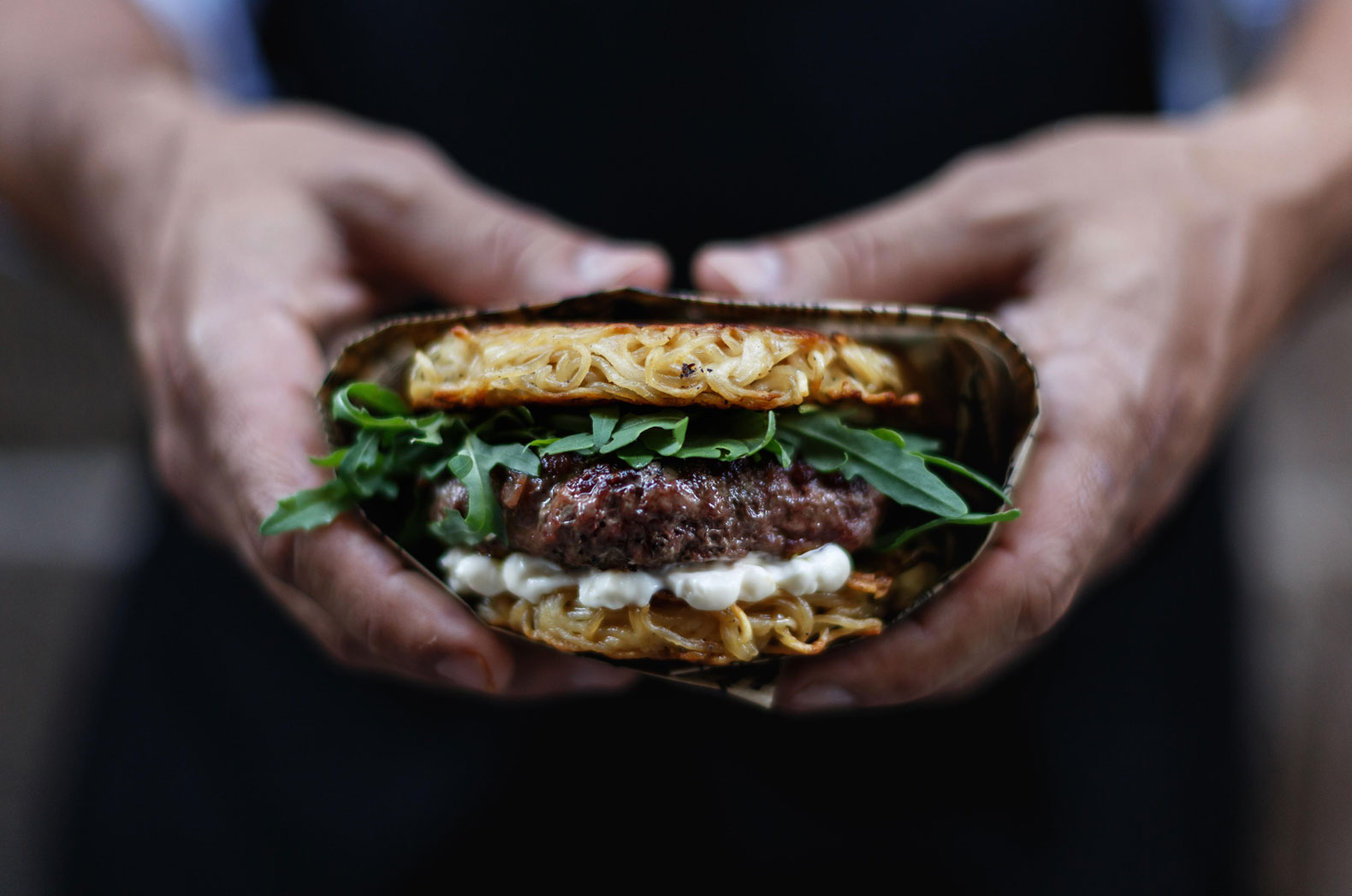 Ramen Noodle Burger at Milk Bar